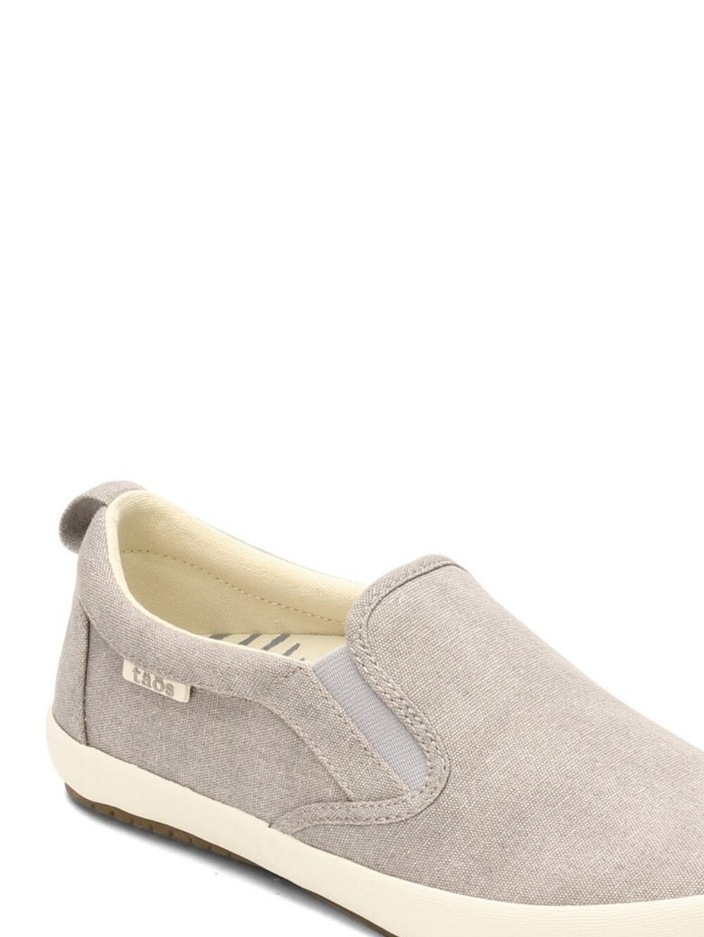 Taos Footwear Dandy Women’s 10 Slip-On Canvas Loafer Light Gray and Cream